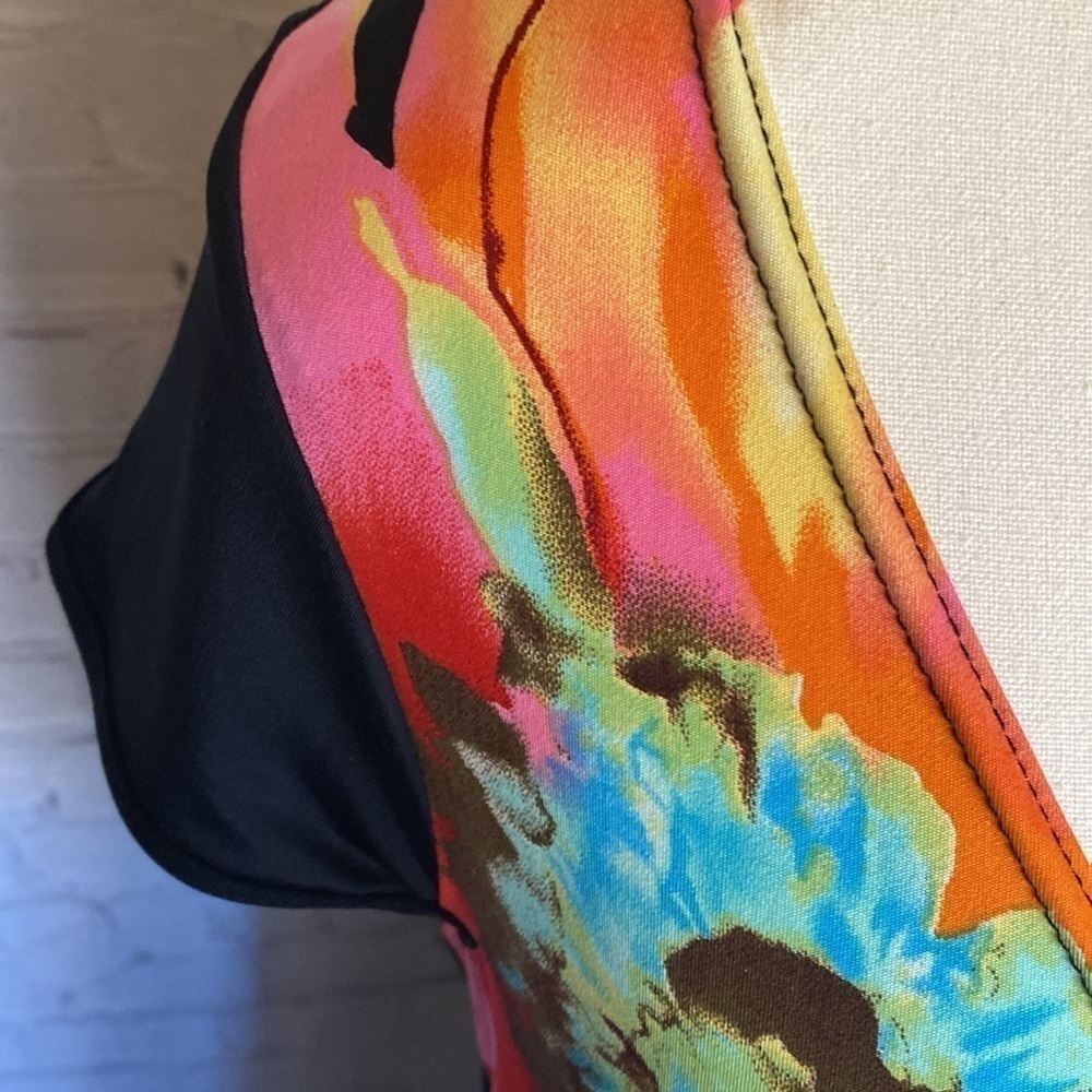 Artex Fashions Vintage Colourful Floral Fitted Maxi Dress Size M - Picture 12 of 15